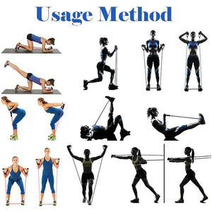 Latex resistance Pull bands rope for Pilates, yoga, CrossFit, fitness , 11PCs