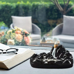 Backflow Incense Burner Handmade Porcelain Ceramic Waterfall Incense Holder