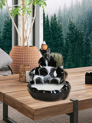 Backflow Incense Burner Handmade Porcelain Ceramic Waterfall Incense Holder