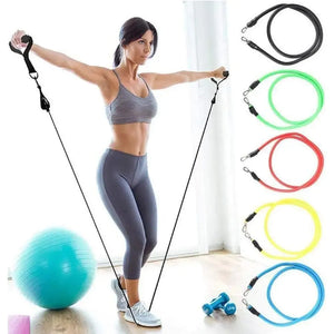 Latex resistance Pull bands rope for Pilates, yoga, CrossFit, fitness , 11PCs