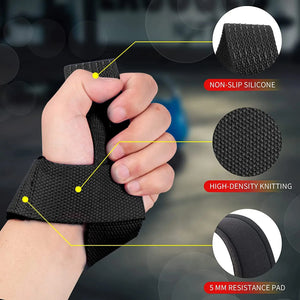 Heavy-Duty Anti-Slip Lifting Wrist Straps (2-Piece, 3 Pairs)