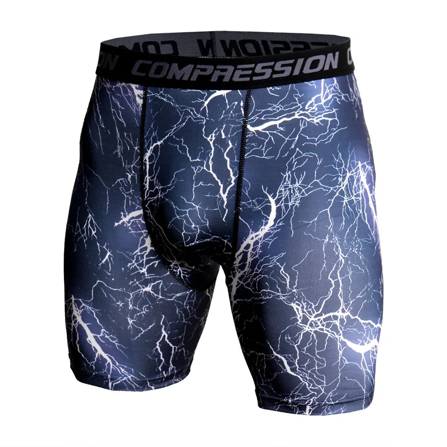 Men's Compression Shorts 3D Print Camouflage Sport Elastic Running Shorts