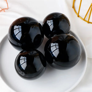Natural Black Obsidian Sphere Crystal Ball Without Base