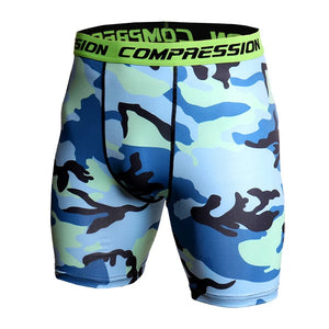 Men's Compression Shorts 3D Print Camouflage Sport Elastic Running Shorts