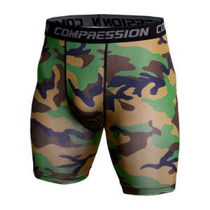 Men's Compression Shorts 3D Print Camouflage Sport Elastic Running Shorts