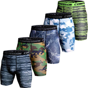 Men's Compression Shorts 3D Print Camouflage Sport Elastic Running Shorts