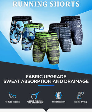 Men's Compression Shorts 3D Print Camouflage Sport Elastic Running Shorts