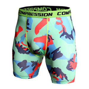 Men's Compression Shorts 3D Print Camouflage Sport Elastic Running Shorts