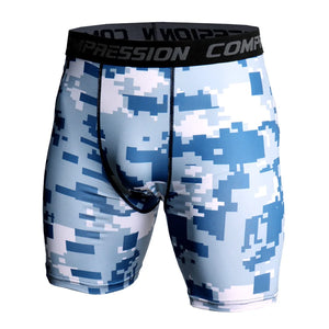 Men's Compression Shorts 3D Print Camouflage Sport Elastic Running Shorts