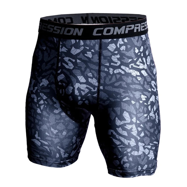 Men's Compression Shorts 3D Print Camouflage Sport Elastic Running Shorts