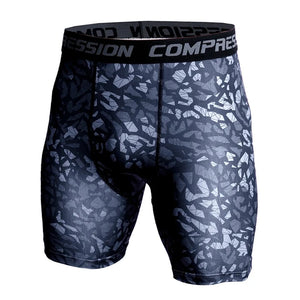 Men's Compression Shorts 3D Print Camouflage Sport Elastic Running Shorts