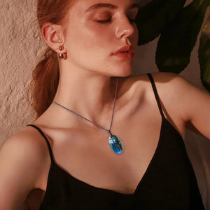Energy Quartz Necklace Natural Labradorite Pendant Unisex Waterdrop
